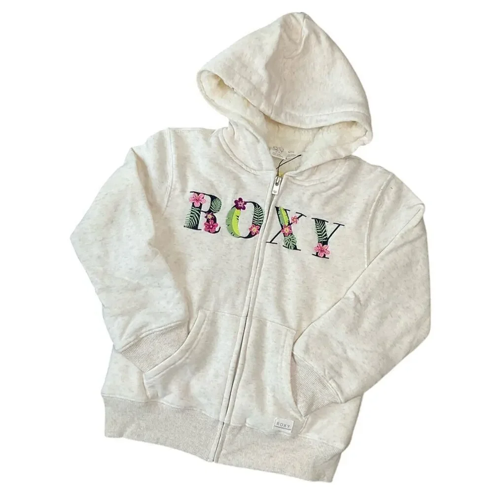 Roxy Girl’s Hoodie Sweatshirt Beige Size Small NWT